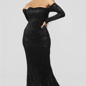 Elegant Black Off-Shoulder Dress